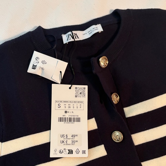 NWT Zara striped knit mini dress, small - Picture 4 of 7